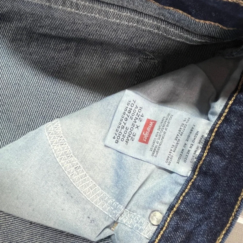 Wrangler Authentics Men's Dark Wash Straight Leg Denim Jeans Size 42x32‎